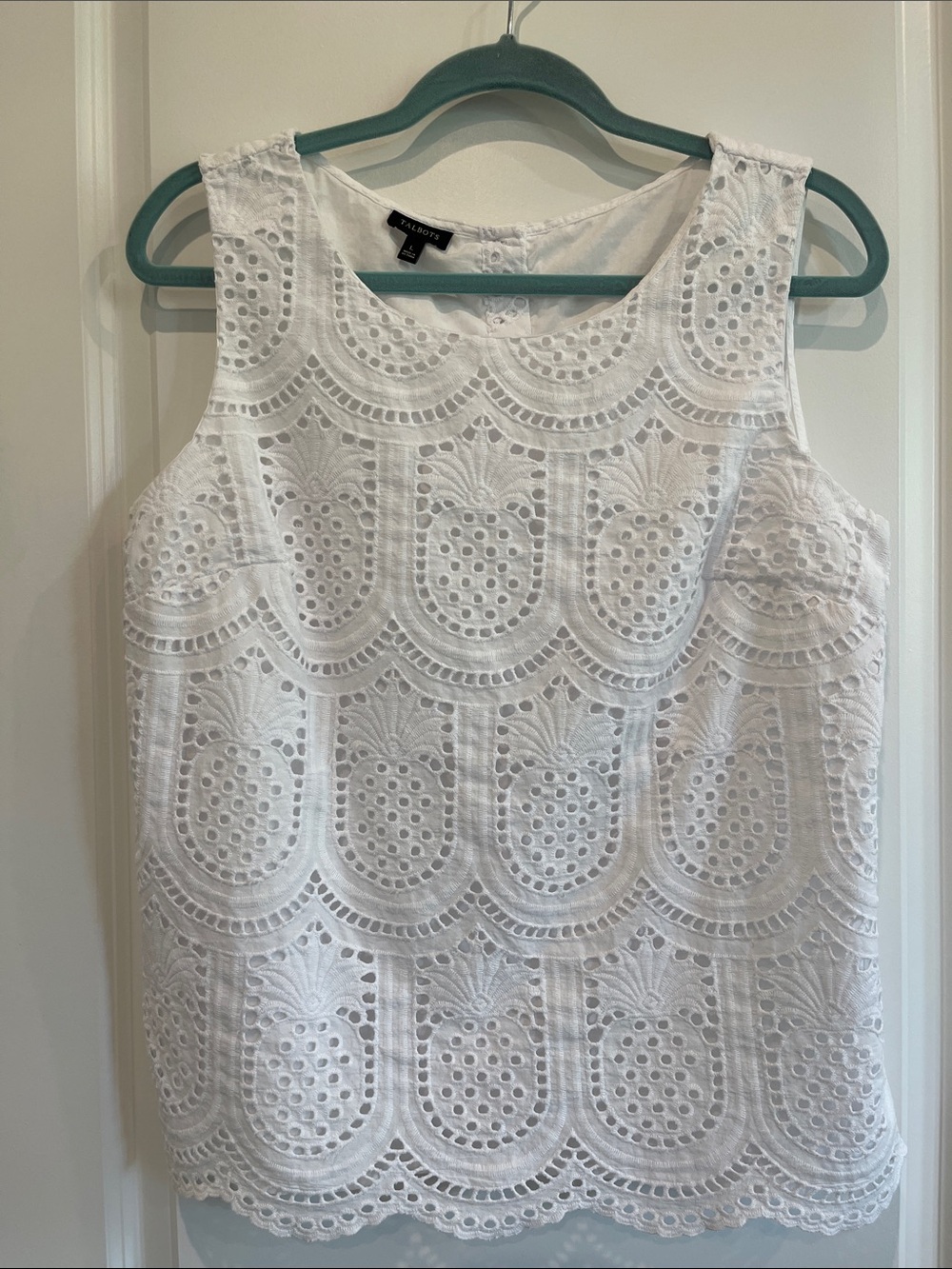 Talbots White Eyelet Top